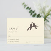 Classic Chic Birds Ivory Formal Wedding RSVP Cards (Staand voorkant)