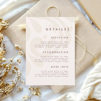 Classic Chic Cream Burgundy Damask Wedding Details Informatiekaartje