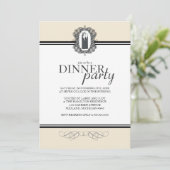 Classic Chic Dinner Party-uitnodigingen Kaart (Staand voorkant)