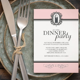 Classic Chic Dinner Party-uitnodigingen Kaart