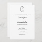 Classic Chic Faire-part de mariage de cadre à main (Devant / Derrière)