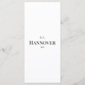 Classic Chic Hand Getrokken Lijst Wedding Menu (Achterkant)