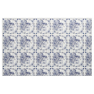 Classic Chic Hollandse Windmolen Delfts Blauw Stof