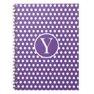 Classic Chic initiaal letter Polka Dot Paarse Notitieboek