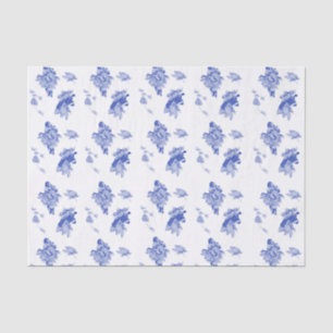 Classic Chinoiserie Chic Blue Floral Pattern Tissuepapier