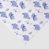 Classic Chinoiserie Chic Blue Floral Pattern Tissuepapier (Detail)