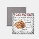 Classic Chocolate Chip Cookie Recipe Kitchen Decor Magneet (Voorkant / Achterkant)