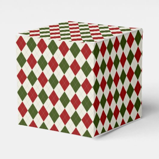 Classic Christmas Argyle Patroon Bedankdoosjes (Voorkant Zijde)