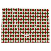 Classic Christmas Argyle Patroon Groot Cadeauzakje (Achterkant)