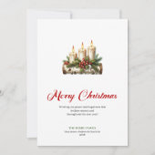 Classic Christmas candles pine greenery card Feestdagenkaart (Voorkant)