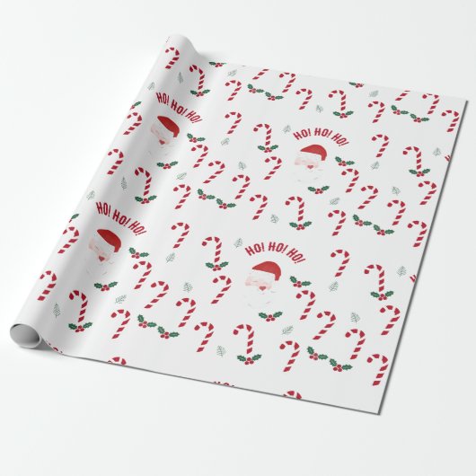 Classic Christmas Candy Cane Cadeaupapier (Uitgerold)
