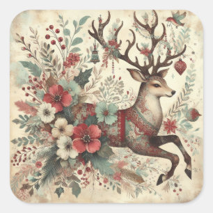 Classic Christmas Deer Stickers