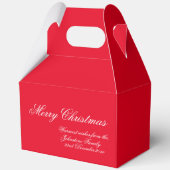 Classic Christmas Elegant Script Familienaam Rood Bedankdoosjes (Voorkant)