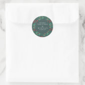 Classic Christmas Floral Lijst Holiday Sticker (Tas)