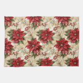 Classic Christmas Flowers Towel Cozy Rustic Decor Theedoek (Horizontaal)