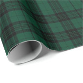 Classic Christmas Green and Black Plaid Cadeaupapier (Rol Hoek)