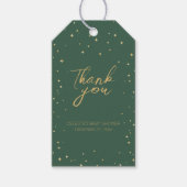 Classic Christmas Green Gold Baby shower Dank u Cadeaulabel (Voorkant)