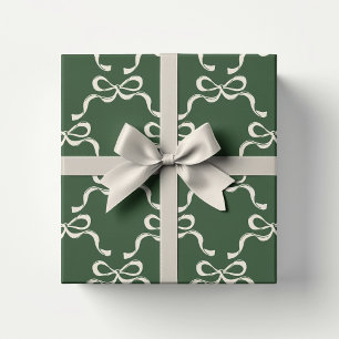 Classic Christmas Green Moderne vakantiebogen Inpakpapier Vel