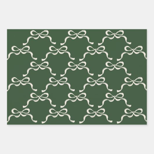 Classic Christmas Green | Moderne vakantiebogen Inpakpapier Vel (Voorkant)