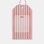 Classic Christmas Green Red Stripes  Cadeaulabel (Voorkant)
