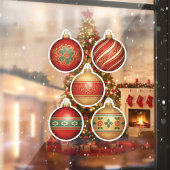 Classic Christmas Ornaments Window Cling Raamsticker
