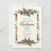 Classic Christmas Party Invitation Holly Frame (Devant)