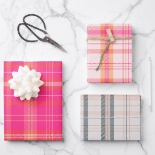 Classic Christmas Plaid collectie Roze Collectie Inpakpapier Vel