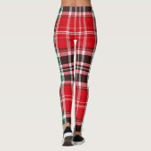 Classic Christmas Red Green Tartan Plaid Leggings (Achterkant)