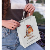 Classic Christmas Robin, custom Medium Cadeauzakje
