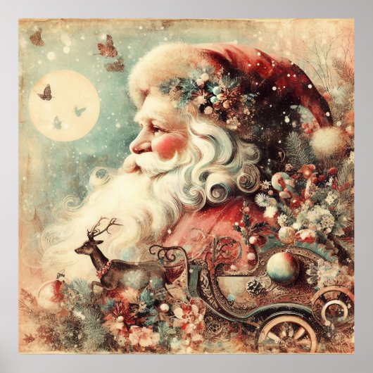 Classic Christmas Santa Poster (Voorkant)