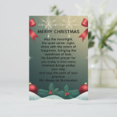 Classic Christmas Snowflake Border with Red Bows Aankondiging (Staand voorkant)