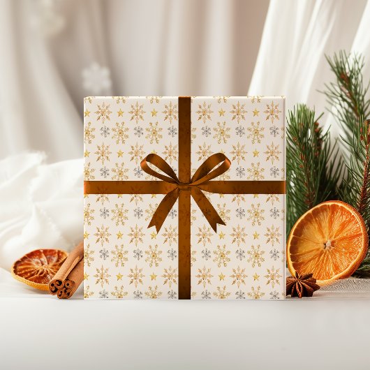 Classic Christmas Snowflake Wrapping Paper Cadeaupapier