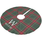 Classic Christmas Tartan Plaid Monogram Kerstboom Rok (Gekanteld)