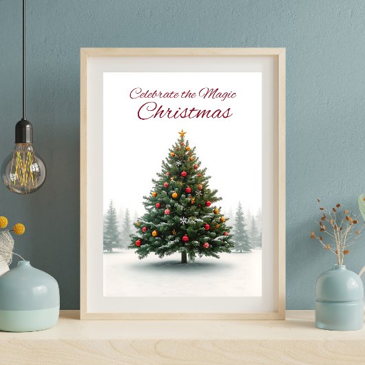 Classic Christmas Tree Holiday Poster