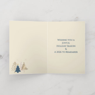 Classic Christmas Tree Seasons Greetings Gold Folie Wenskaart