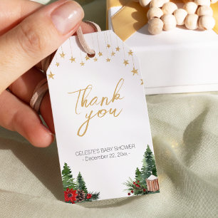 Classic Christmas White Baby shower Dank u Cadeaulabel