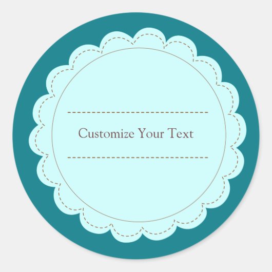 Classic Circle Scallop Ronde Sticker (Voorkant)