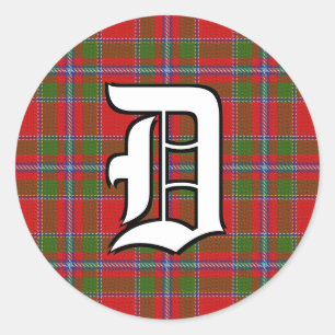 Classic Clan Drummond Tartan Monogram Ronde Sticker