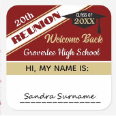 Classic Class Reunion Naam tag Sticker