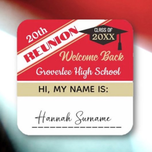 Classic Classe Reunion Nom étiquette Sticker
