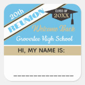 Classic Classe Reunion Nom étiquette Sticker (Devant)