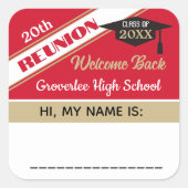 Classic Classe Reunion Nom étiquette Sticker (Devant)