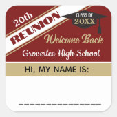 Classic Classe Reunion Nom étiquette Sticker (Devant)