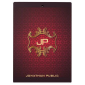 Classic Classic - Elegant Black Red Damask Klembord (Achterkant)