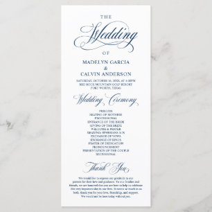 Classic Classy Wedding Program Kaart
