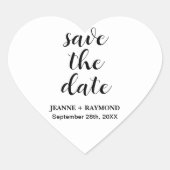 Classic Clean Save the date Bruiloft Aankondiging Hart Sticker (Voorkant)