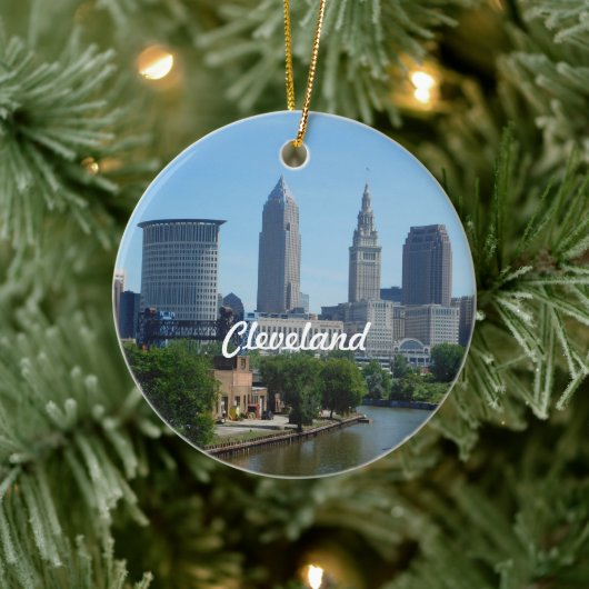 Classic Cleveland Skyline Keramisch Ornament (Boom)