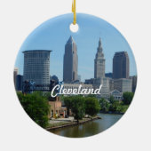 Classic Cleveland Skyline Keramisch Ornament (Achterkant)