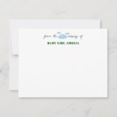 Classic Clouds Forest Green Name Nursery Note Card Kaart (Voorkant)