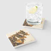 Classic Clydesdale marmer Stenen Onderzetter (Zijkant)